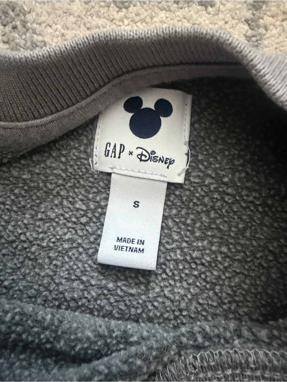 GAP Kids Taupe Gray Mickey Sweatshirt and Wide-Leg Sweatpants Set